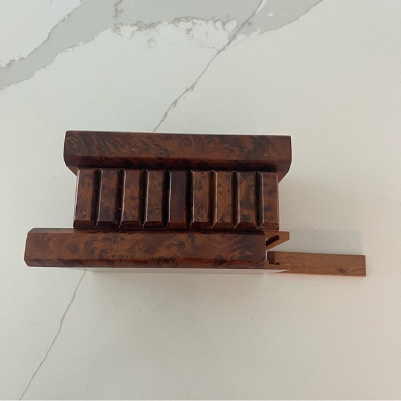 Moroccan Thuya Burl Wood Secret Box with key 🔑 - Picture 12 of 15